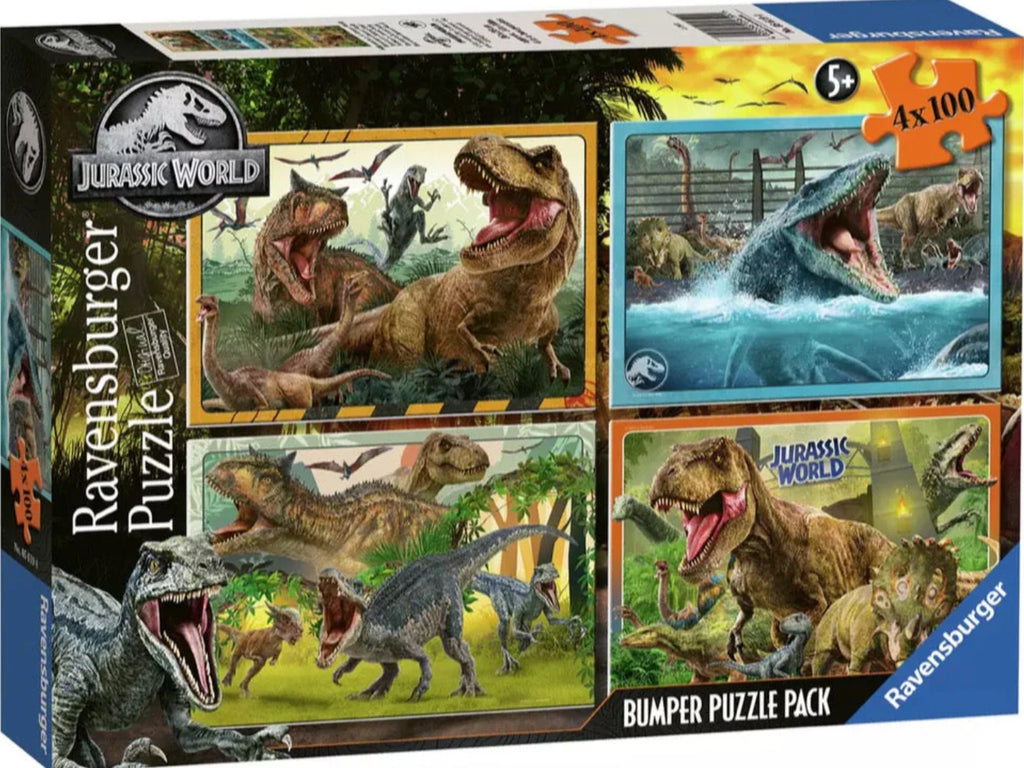 PUZZLE 4X100PC JURASSIC WORLD BUMPER PK