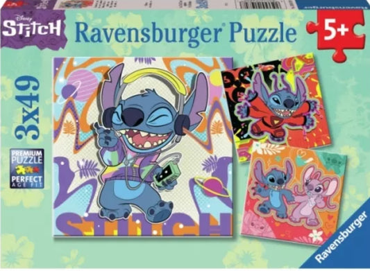 PUZZLE 3X49PC DISNEY STITCH