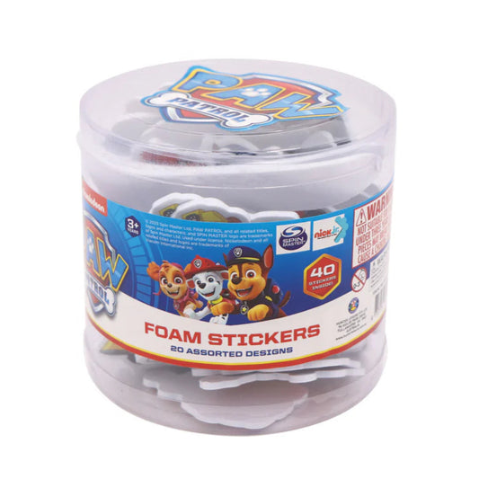 PAW PATROL FOAM STICKERS 40PK IN TUBE