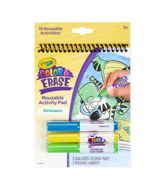 CRAYOLA COL N ERASE DINOSAUR