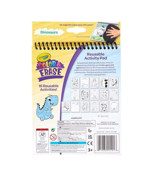 CRAYOLA COL N ERASE DINOSAUR