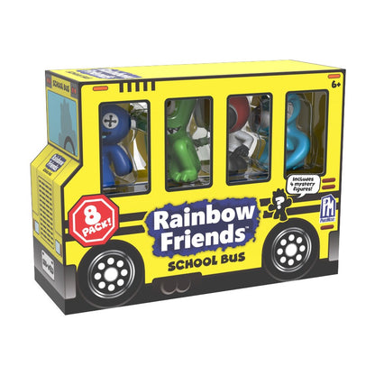 RAINBOW FRIENDS 8 PK MINI SCHOOL BUS