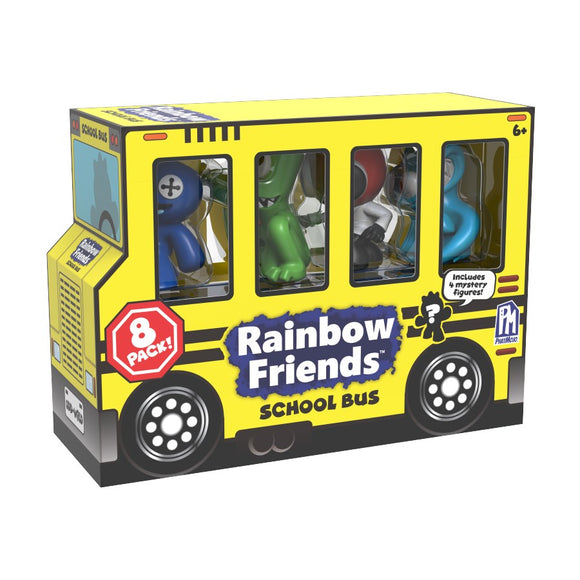 RAINBOW FRIENDS 8 PK MINI SCHOOL BUS