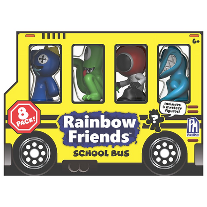 RAINBOW FRIENDS 8 PK MINI SCHOOL BUS