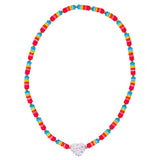 P/POP NCM128 RAINBOW JEWEL HEART NECKLAC