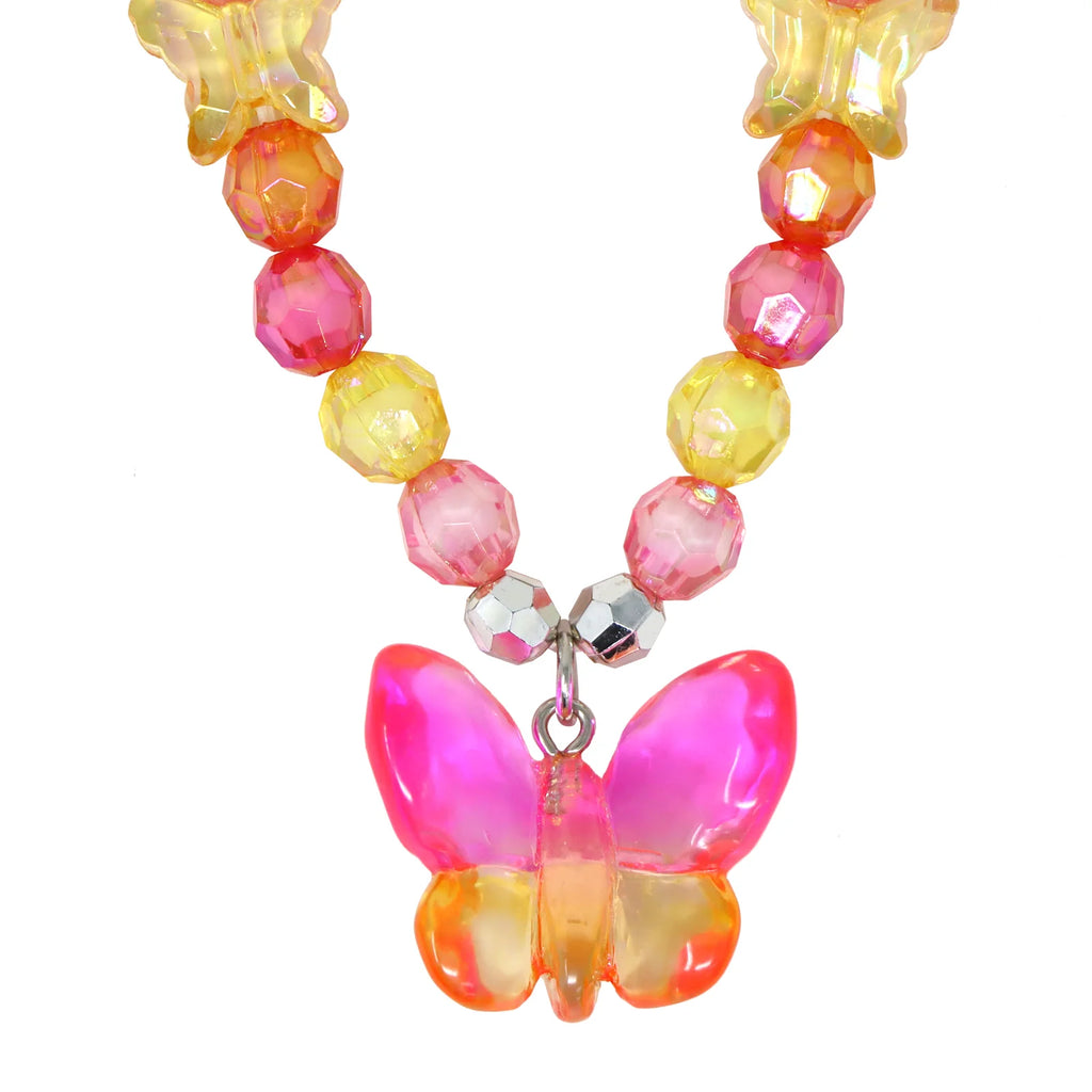 P/POP NCL005 RBOW BFLY NECKLACE