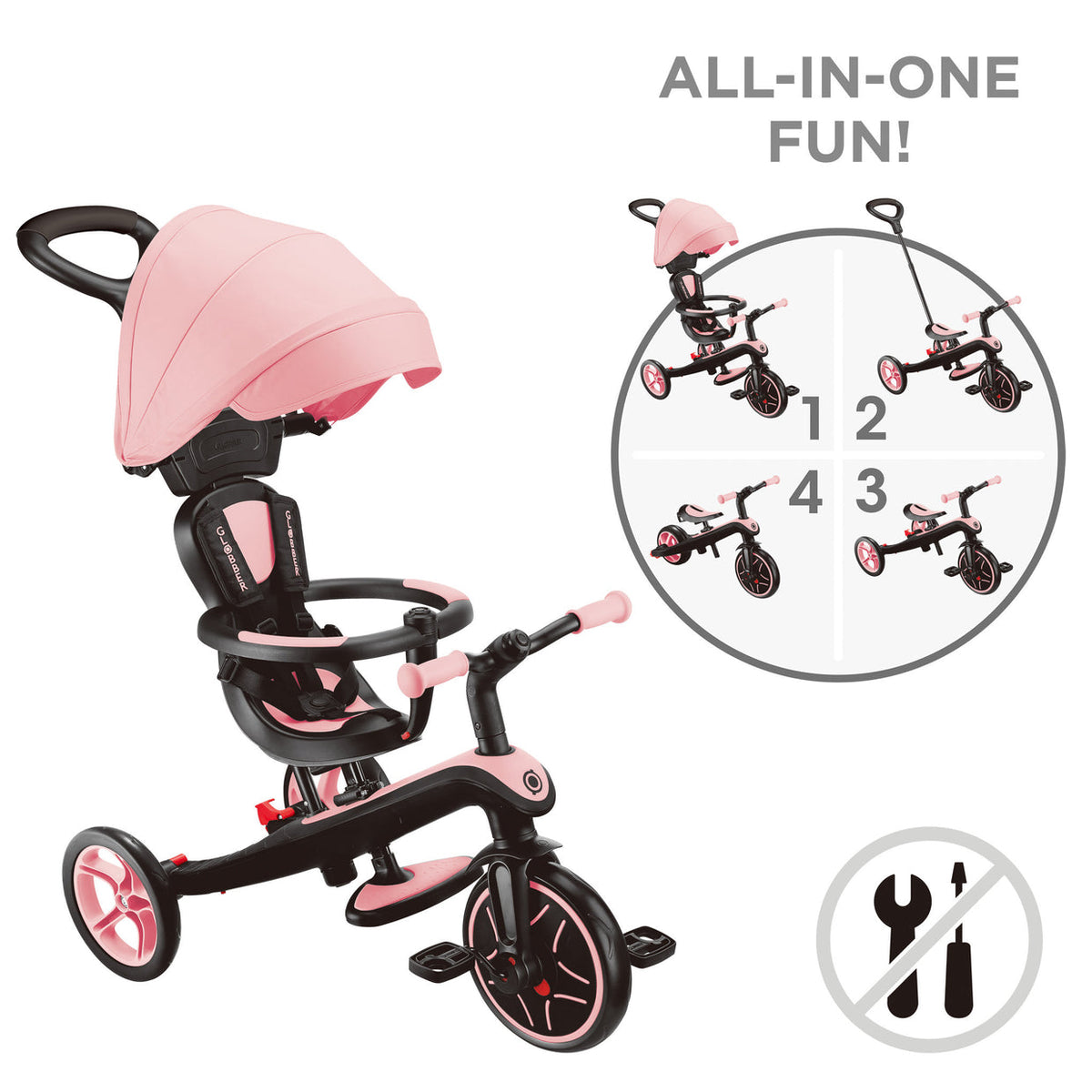 TRIKE GLOBBER EXPLORER 4 IN 1 PINK NEW