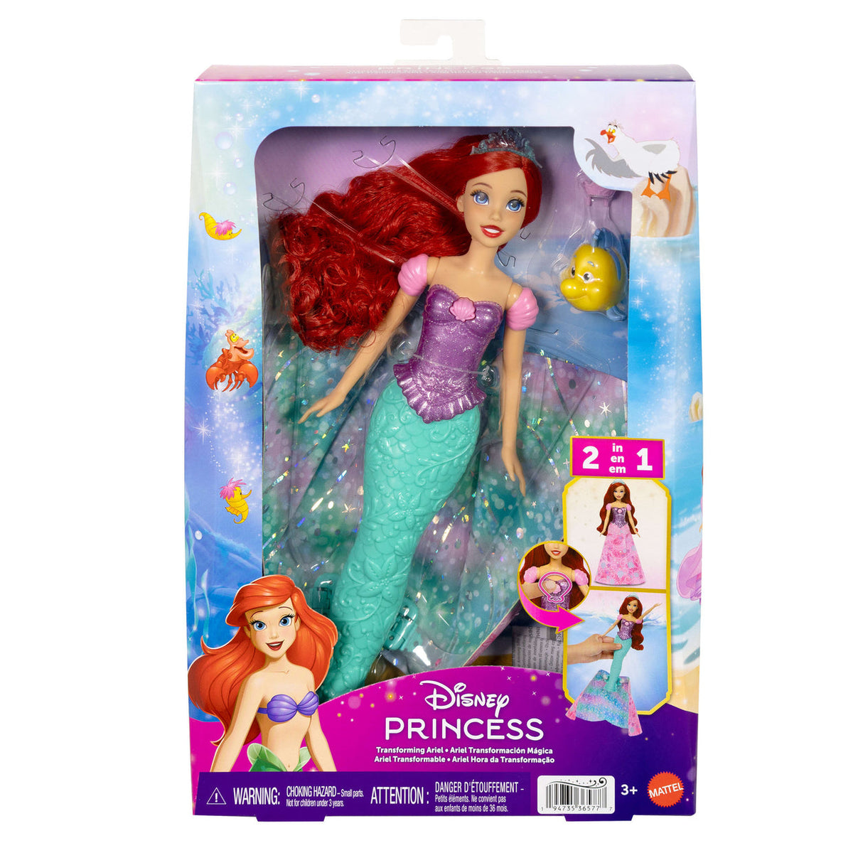 DISNEY PRINCESS ARIEL TRANSFORMING