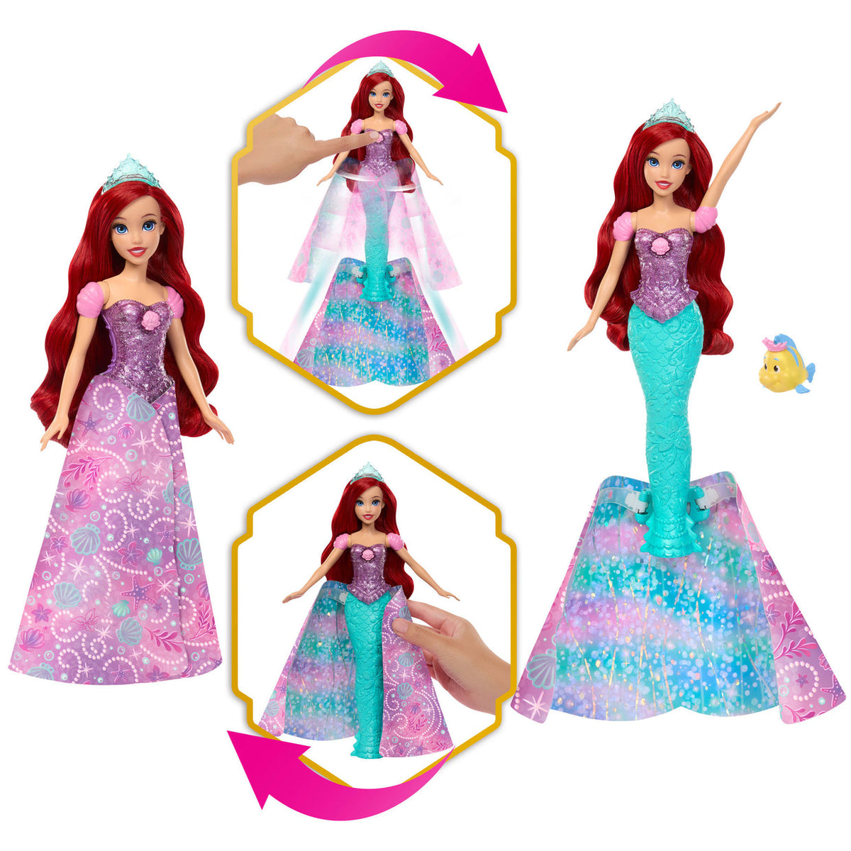 DISNEY PRINCESS ARIEL TRANSFORMING