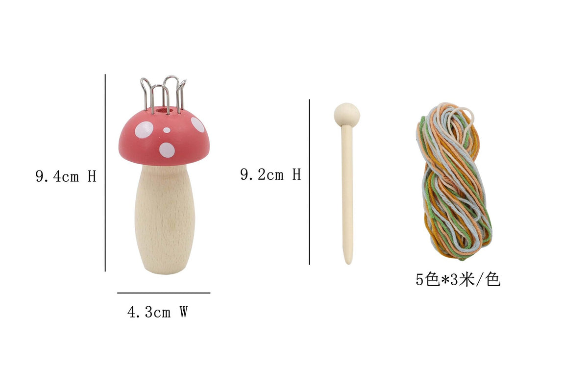 WOODEN KNITTING NANCY MUSHROON AST