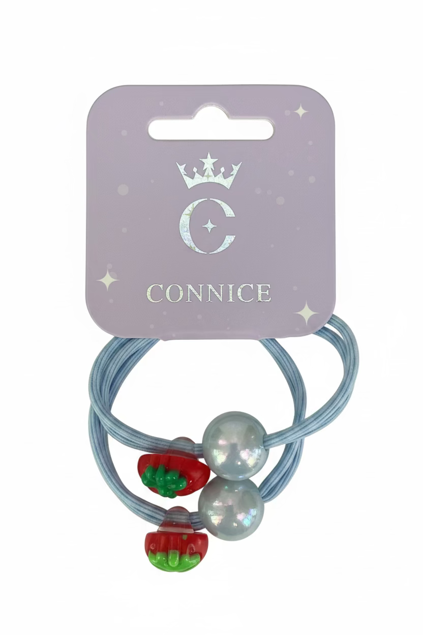 C/NICE HC02404 2PC STRAWBERRY HAIR TIE