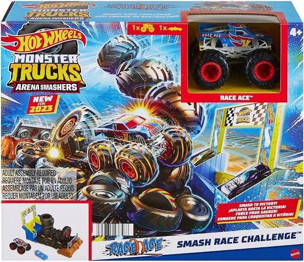 H/W MONSTER TRUCKS SOP PLAYSET AST