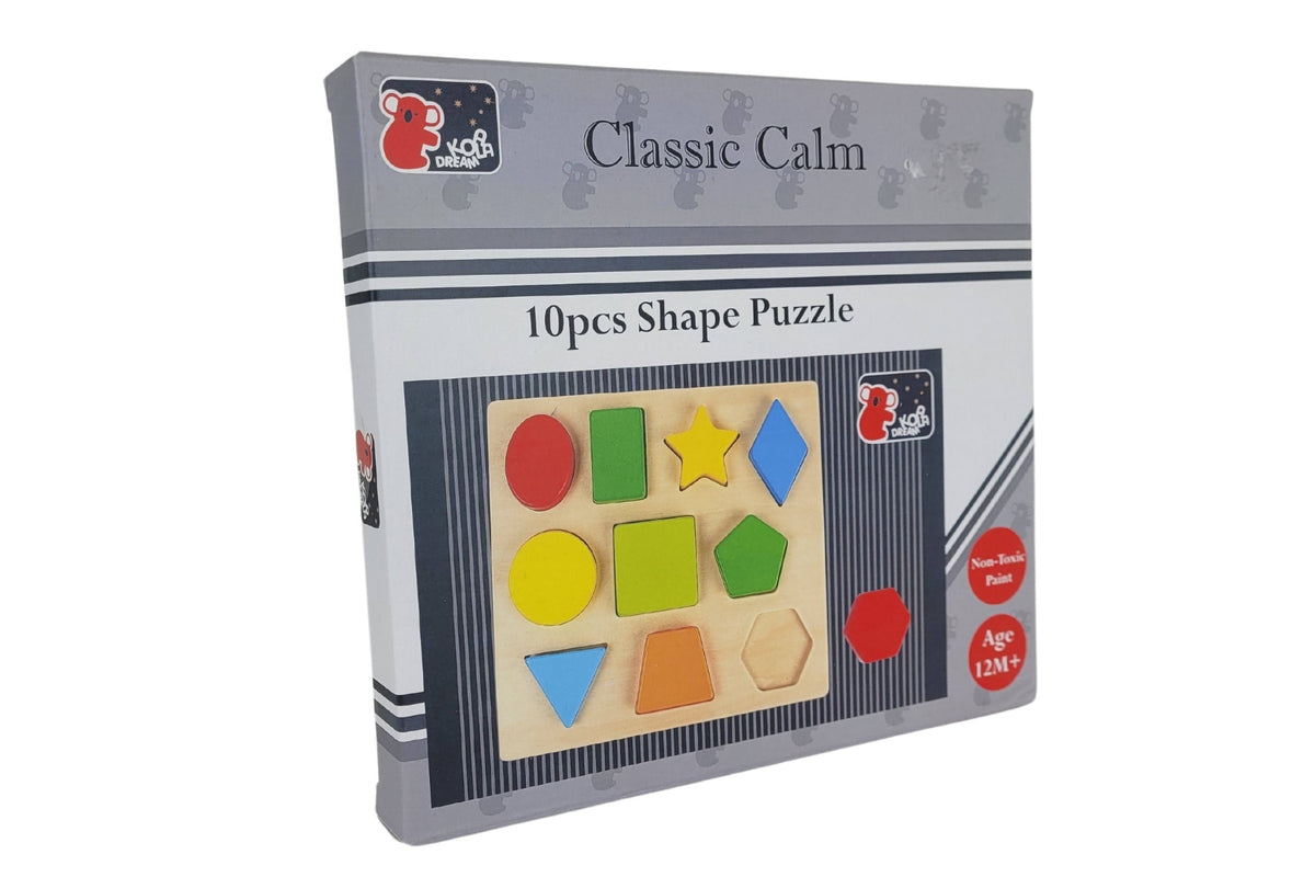 WOODEN COLORS & SHAPES PUZZLE 10PCS