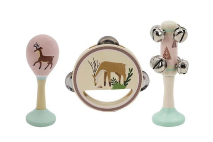 Wooden 3Pc Musical Set Deer