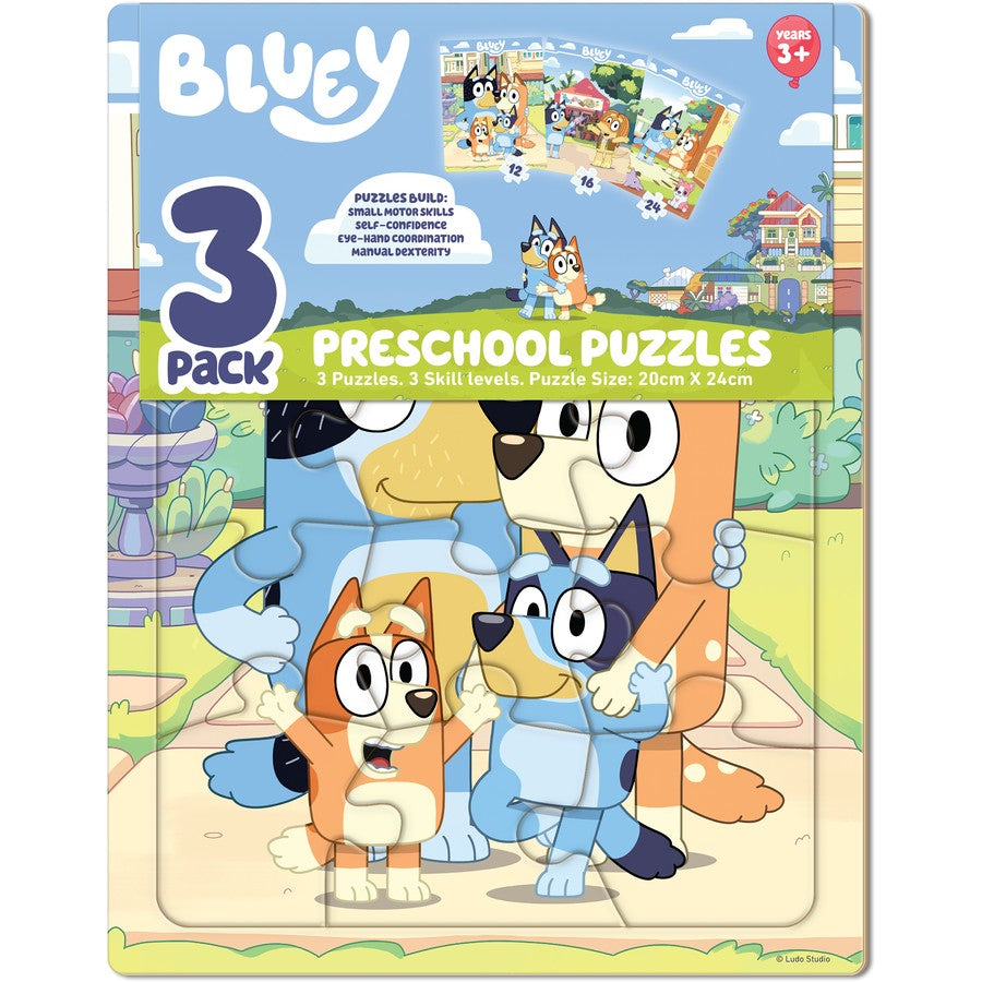 PUZZLE FRAME TRAY BLUEY 3 PUZZLE PK