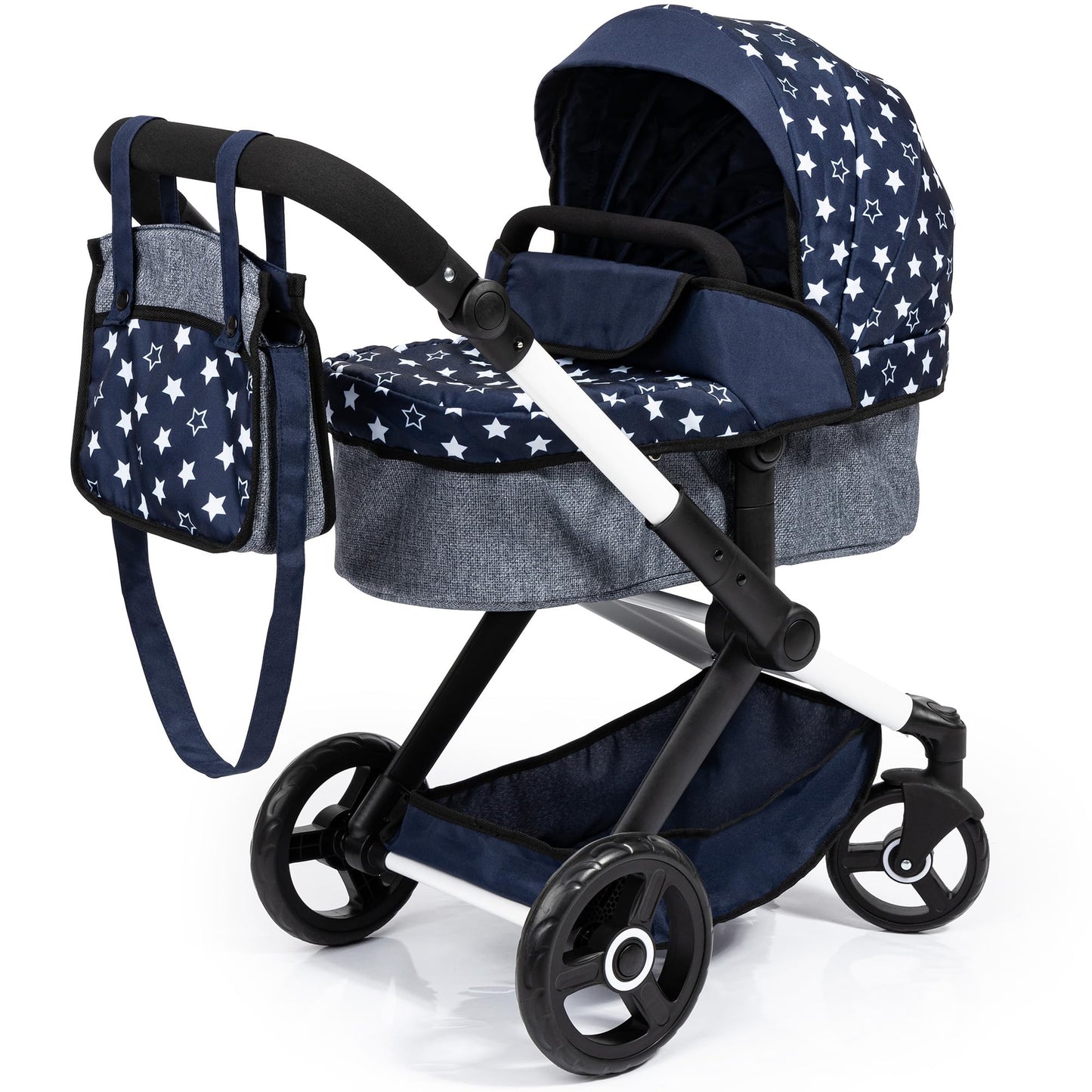 Bayer Xeo Compact Doll Pram Blue/Stars