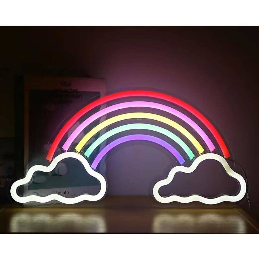 LED NEON SIGN RAINBOW W CLOUDS