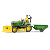 BRUDER JD LAWN TRACTOR W TRAILER