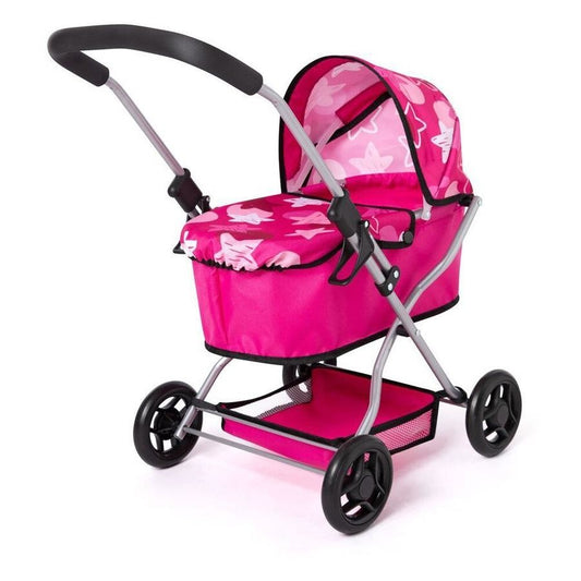 BAYER GO PETITE DOLL PRAM PINK & BLACK