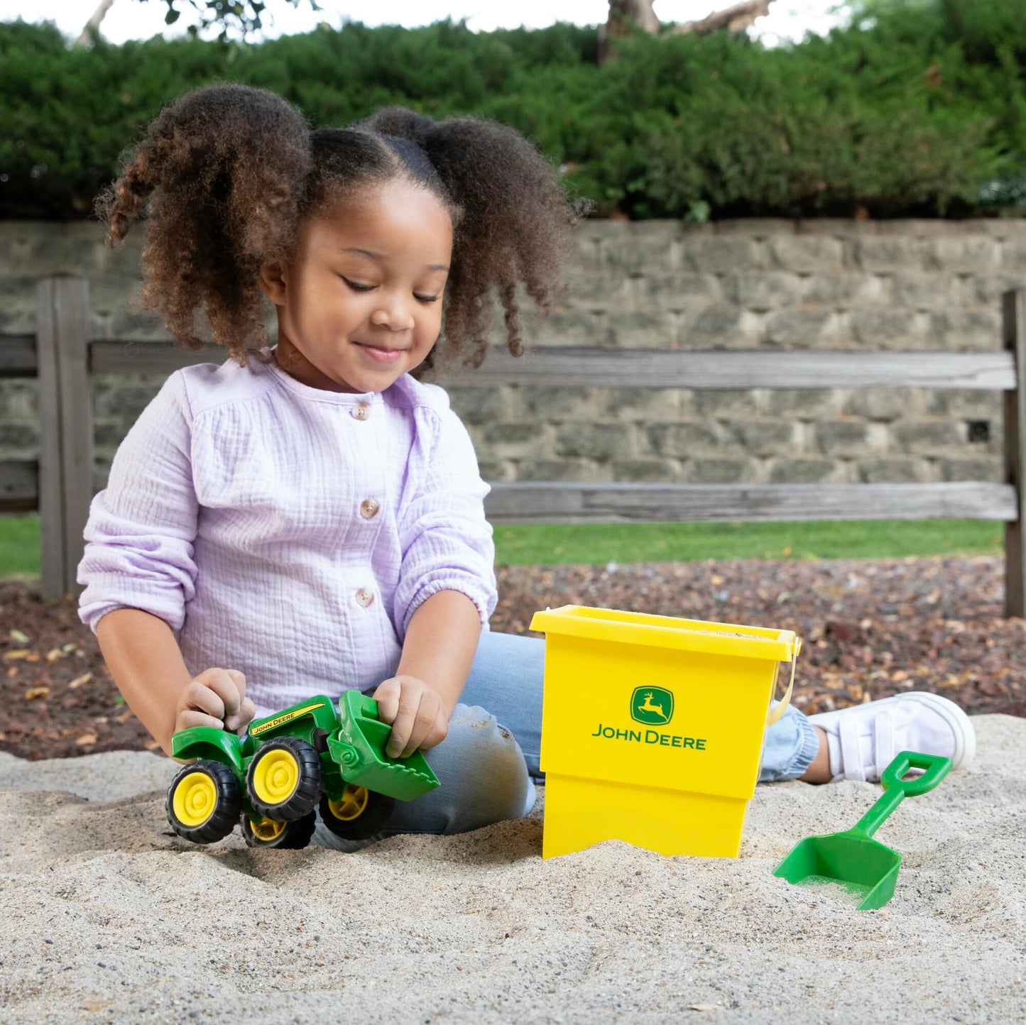 JD 15CM SAND PIT BUCKET SET GREEN TRACTO