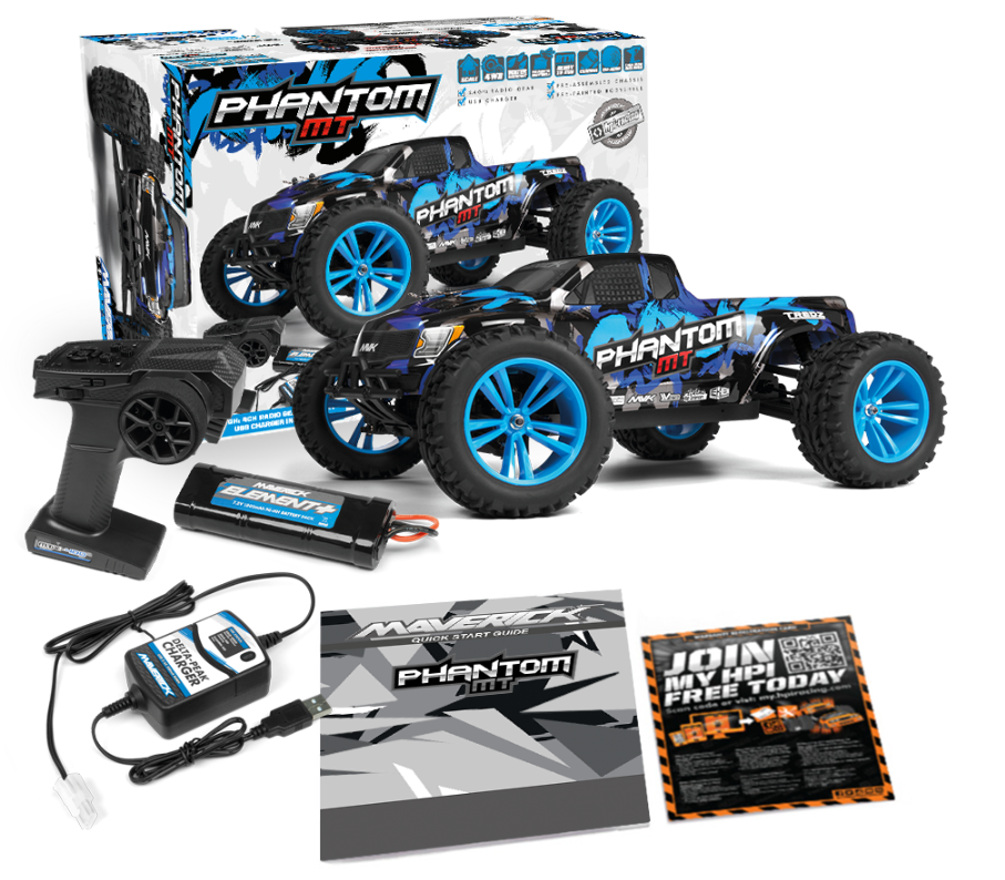 R/C MAVERICK PHANTOM MONSTER TRUCK BLUE