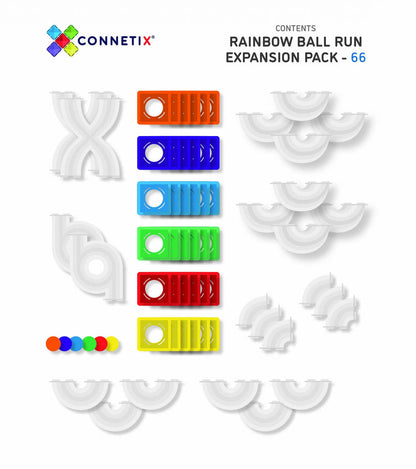 CONNETIX RAINBOW BALL RUN EXPANS 66PC