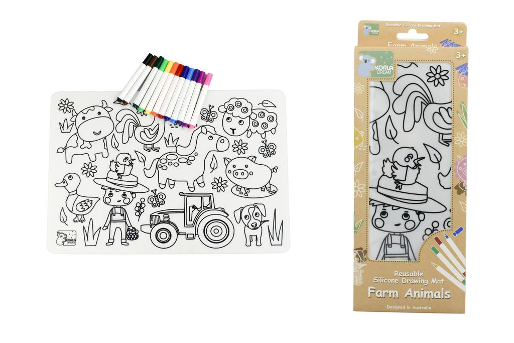 SILICONE REUSABLE DRAWING MAT FARM