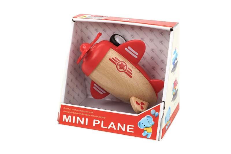 WOODEN FRICTION RACER PLANE W SOUND