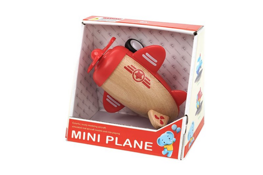 WOODEN FRICTION RACER PLANE W SOUND