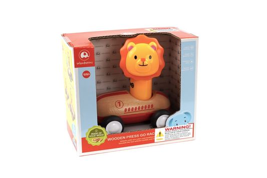 WOODEN PRESS GO RACER L&S LION