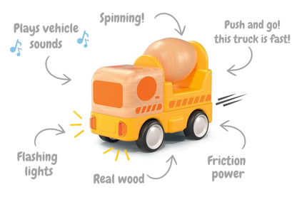 WOODEN FRICTION L&S CONCRETE TRUCK