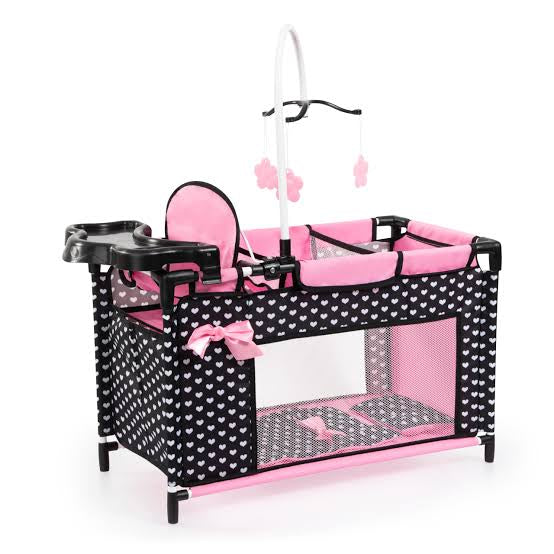 BAYER DOLL BED  & INTERGRATED  HIGHCHAIR