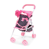 BAYER STROLLER DOLL BUGGY PNK/BLK BOW