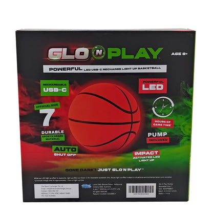 GLO PLAY LED RUBBER BASKETBALL S7 ORANGE