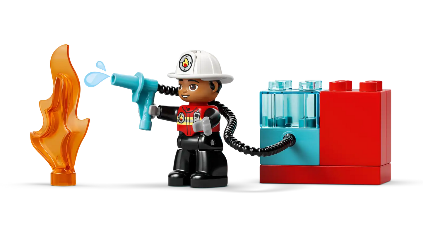 LEGO 10473 DUPLO FIRE TRUCK W HOSE & MAN