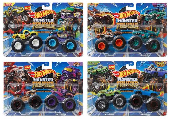 H/W MONSTER TRUCKS 1:64 2 PACK ASSTD