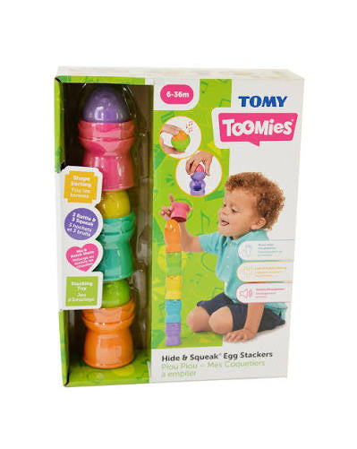 TOMY TOOMIES HIDE & SQUEAK EGG STACKERS
