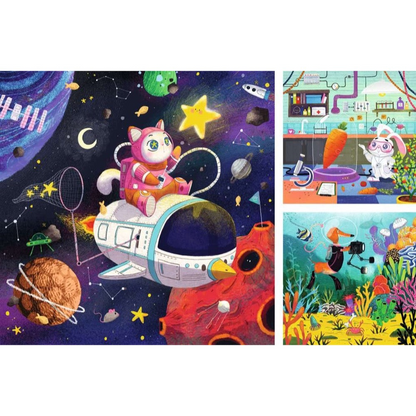 PUZZLE 3X49PC WT KIDS SCIENCE