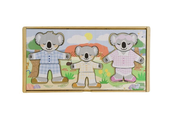 WOOD BUSH BUDDIES DRESSING KOALA FAMILY