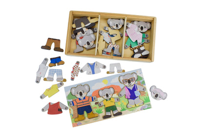 WOOD BUSH BUDDIES DRESSING KOALA FAMILY