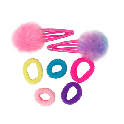 P/POP POM POM HAIR CLIP & ELASTIC