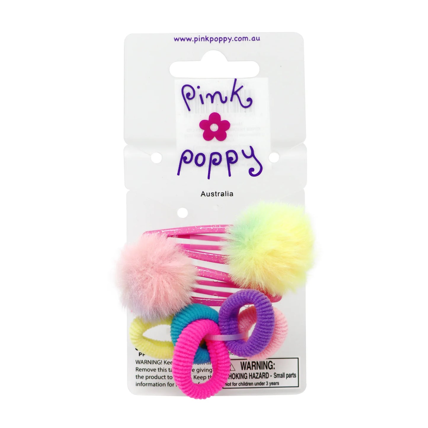 P/POP POM POM HAIR CLIP & ELASTIC