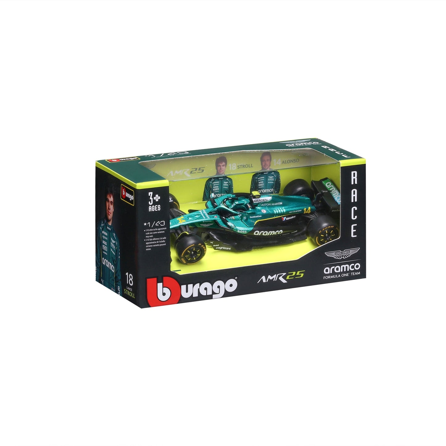 BBURAGO 1:43 D/C F1 25 ASTON MARTIN #14
