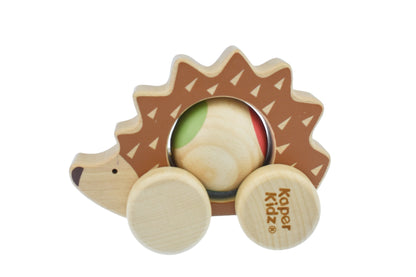 WOOD ECO PLAY PUSH ALONG HEDGEHOG