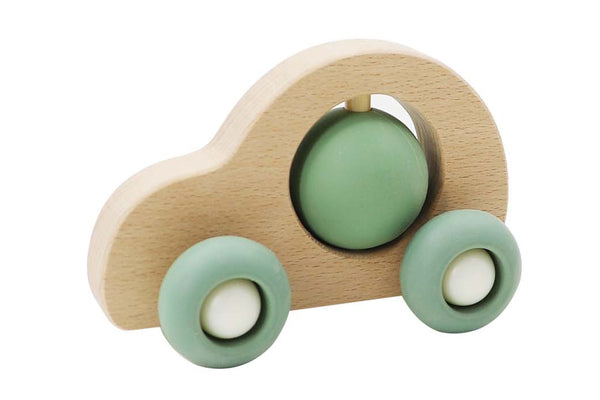 WOOD ECO SPIN CAR GREEN