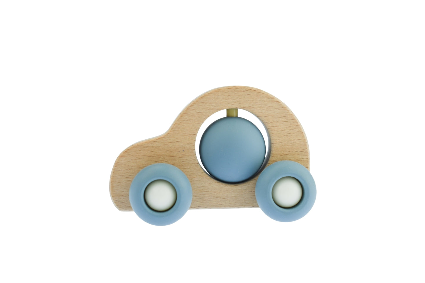 WOOD ECO SPIN CAR BLUE