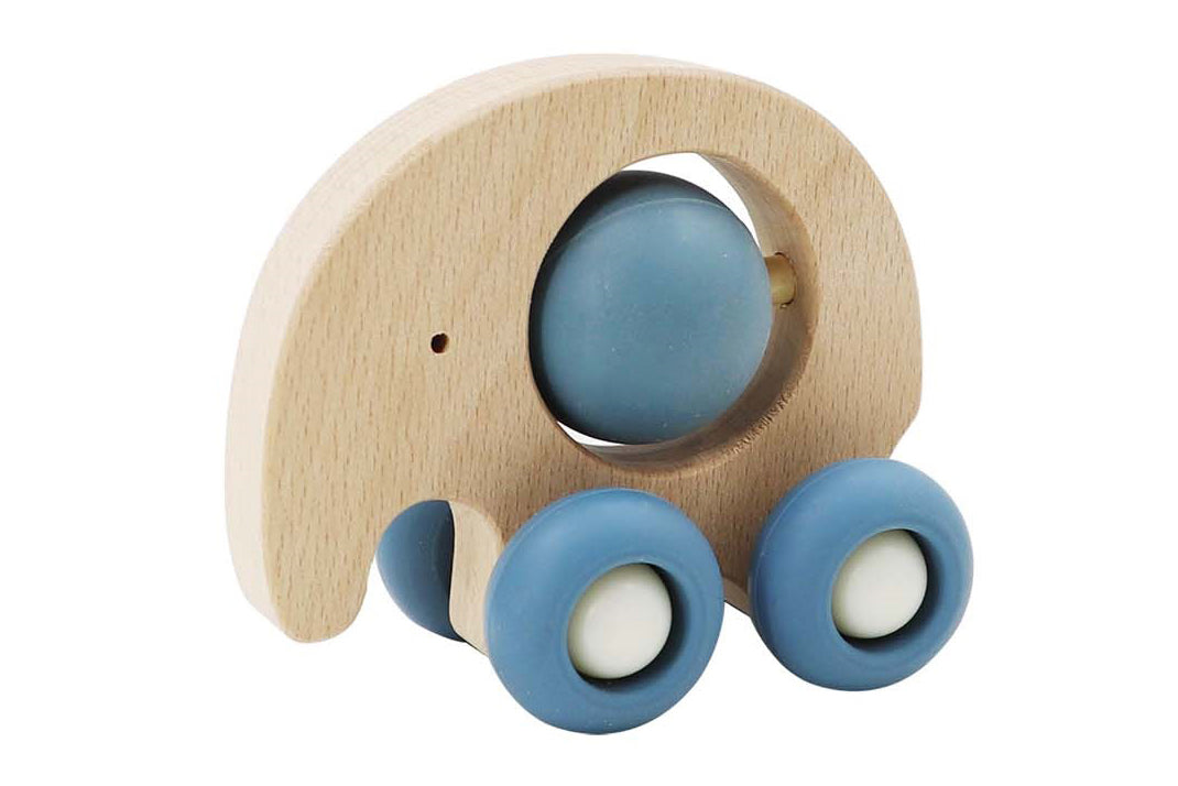 WOOD ECO SPIN ELEPHANT BLUE