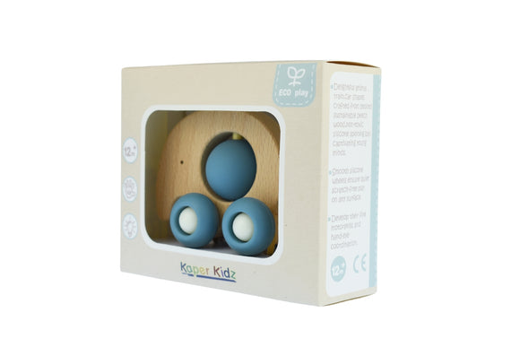 WOOD ECO SPIN ELEPHANT BLUE