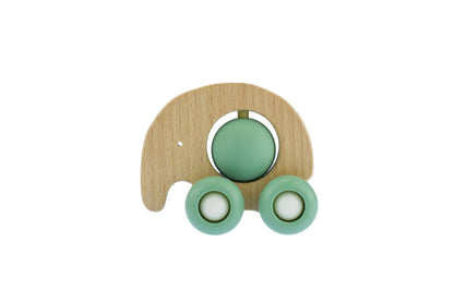 WOOD ECO SPIN ELEPHANT GREEN