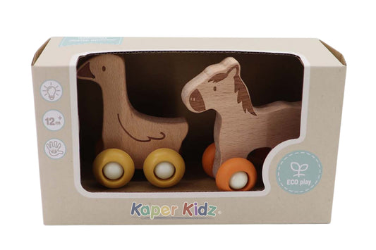 WOOD ECO WHEELS FARM MOVER DUCK/HORSE